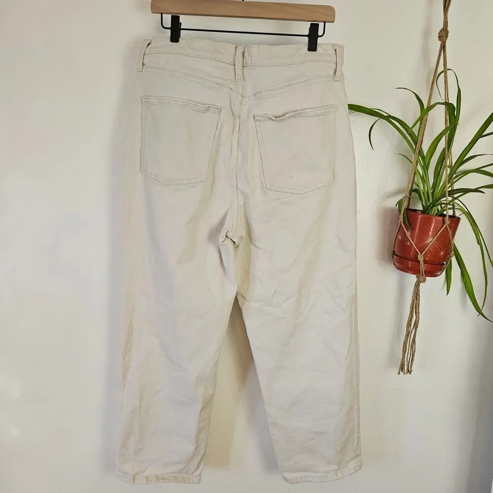 Universal Thread Vintage‎ Straight High Waist Jeans 14 Ivory Denim
